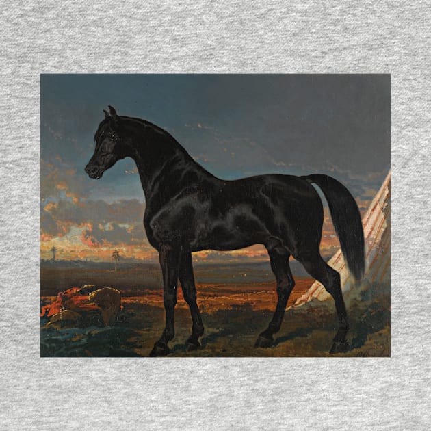 Cheval Noir Au Palmier by Alfred de Dreux by Classic Art Stall